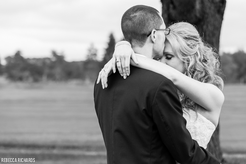 Bride and Groom Portrait at Penobscot Valley Country Club Wedding in Orono Maine by Rebecca Richards Photography