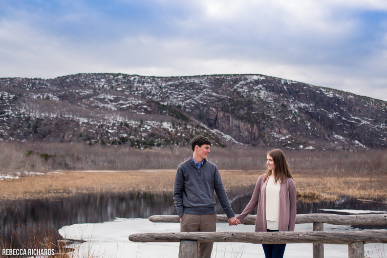 Acadia National Park Engagement Portraits in Maine