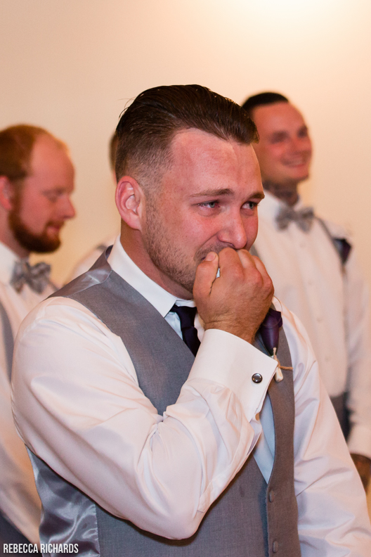 Groom's reaction to seeing bride for first time