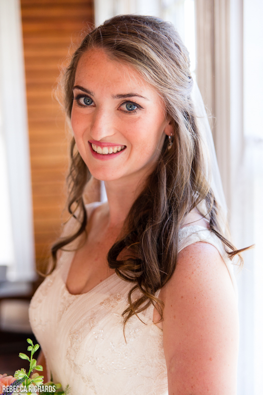 Indoor bridal portrait - just before the first look!