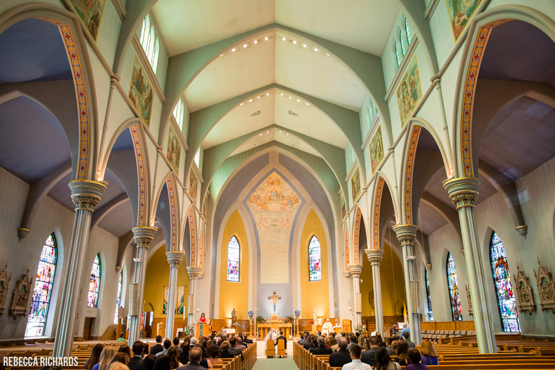 Wedding ceremony at St. Joseph’s Church in Biddeford, Maine