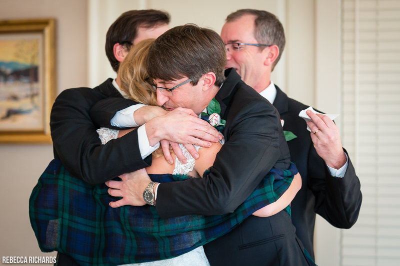 Wedding idea: share a first look with dad and brothers | Rebecca Richards Photography