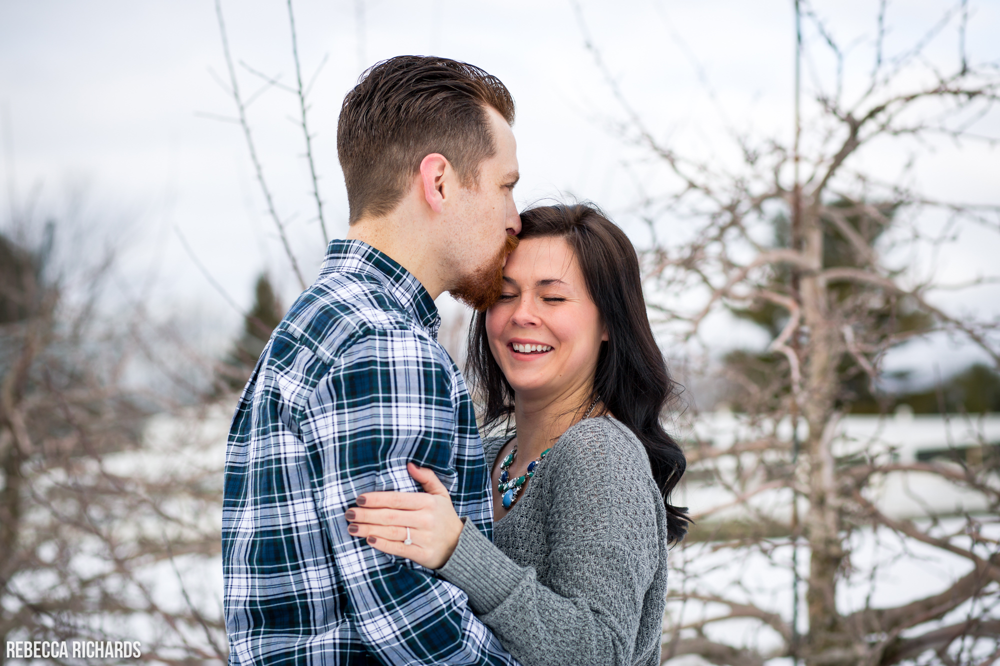 Maine winter engagement photography